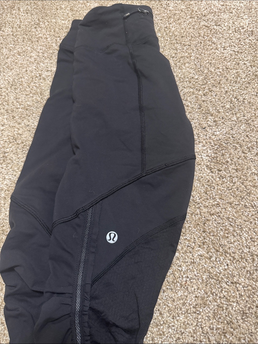 lululemon athletica Black Leggings with Reflective Logo